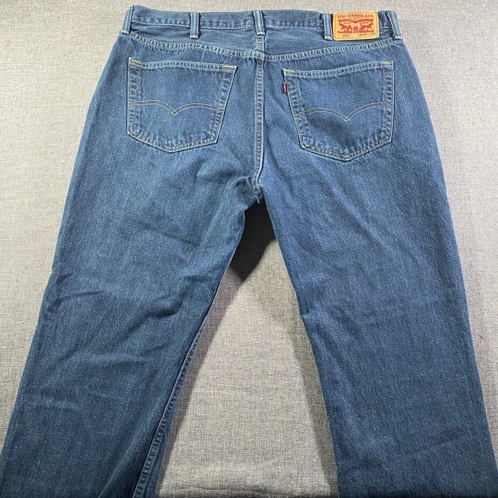 Levi 559 Relaxed Straight Baggy Jeans Mens W40 L30 Dark Wash Straight‎ Leg Denim
